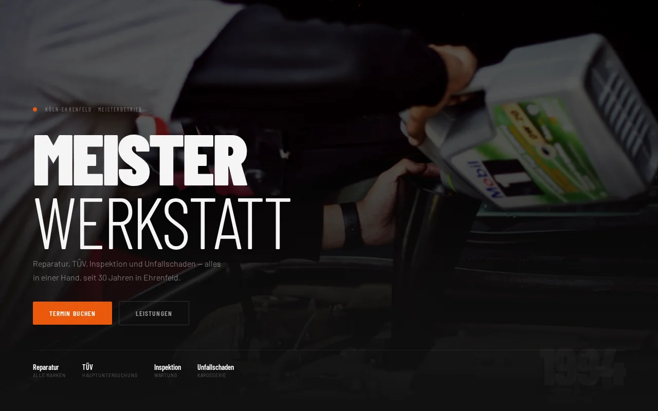 Kfz-Werkstatt Webdesign – Autowerkstatt Website