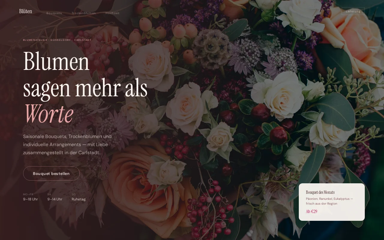 Blumenladen Webdesign – Floristik Website