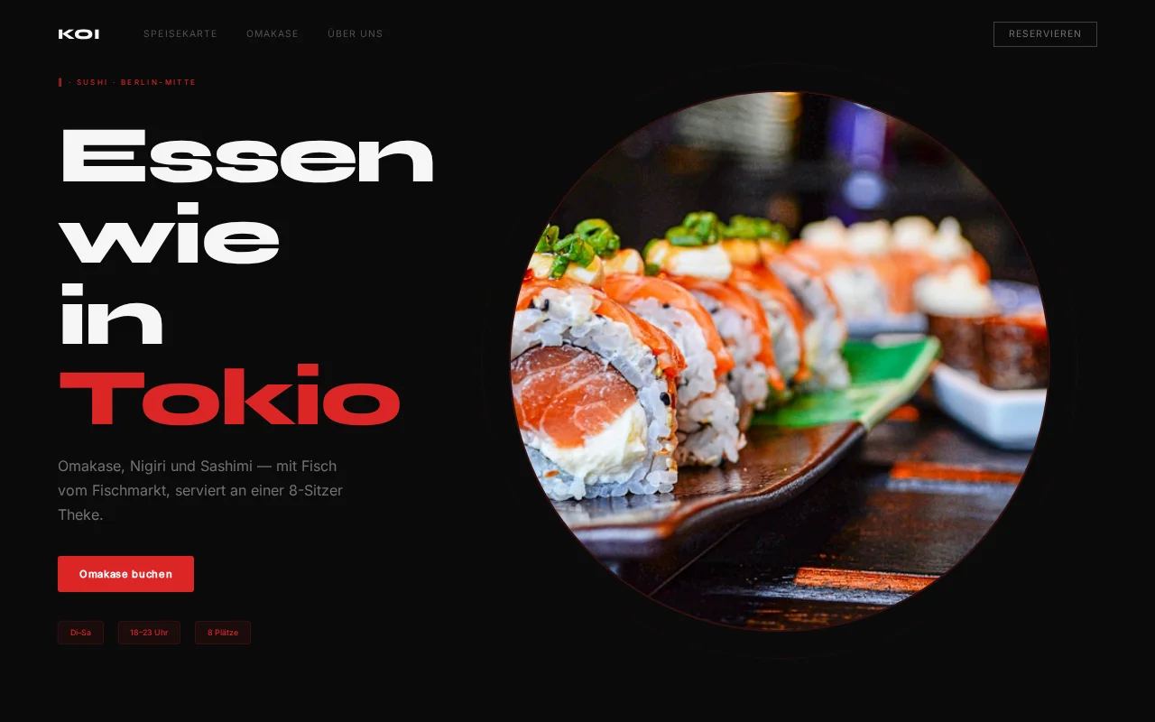 Sushi Bar Webdesign – Japanisches Restaurant Website