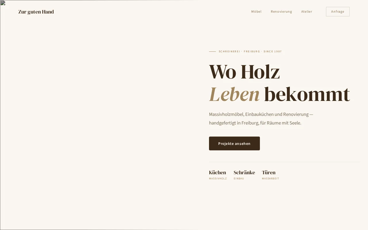 Schreinerei Webdesign – Tischlerei Website