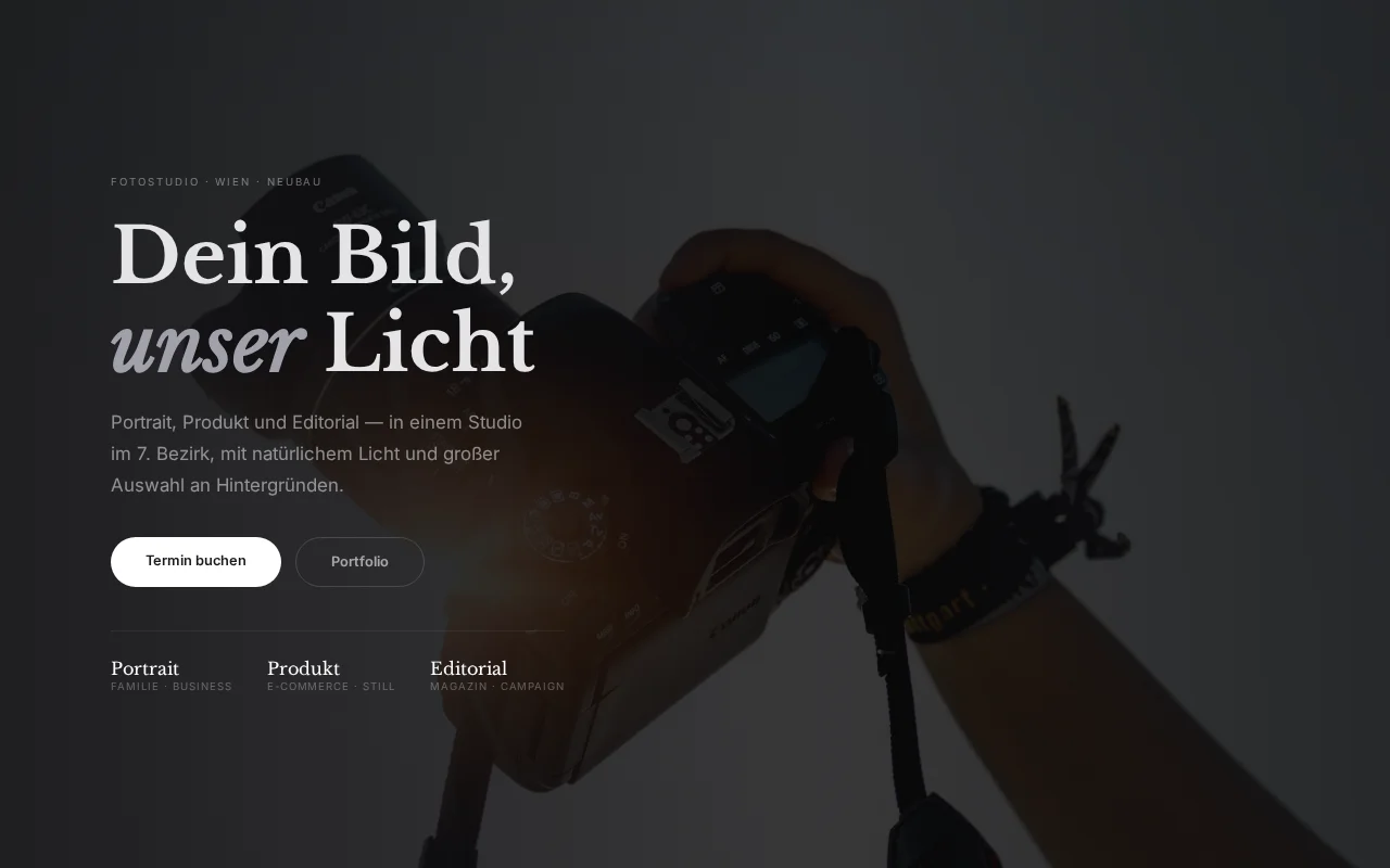 Fotostudio Webdesign – Fotografie Website