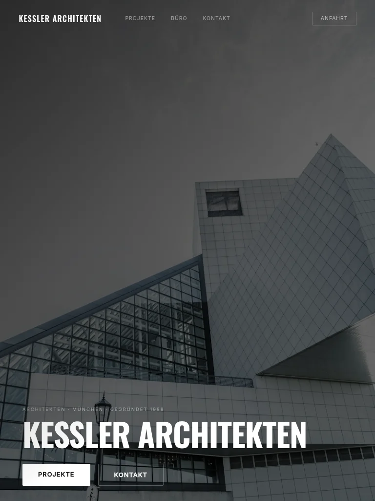 Kessler Architekten – Architektur-Website für ein Architekturbüro