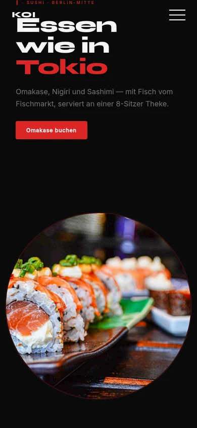 Koi Sushi Bar Berlin – Webdesign für ein japanisches Restaurant