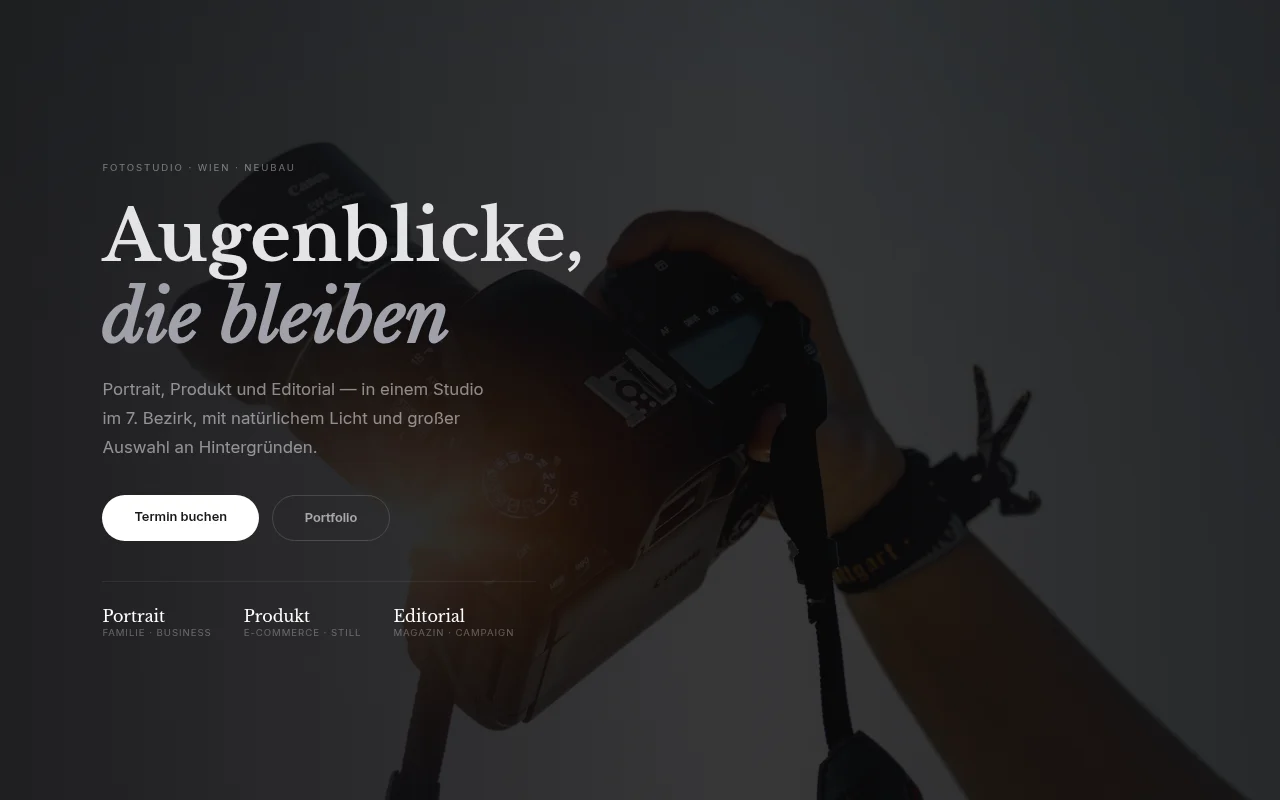 Lichtblick Fotostudio – Website für ein Fotostudio